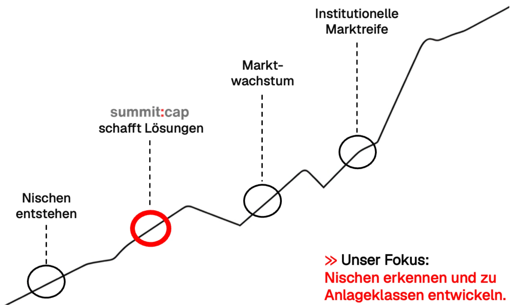 Marktwachstum: Von der Nische zur institutionellen Anlageklasse — Unser Fokus: Nischen erkennen und zu Anlageklassen entwickeln.